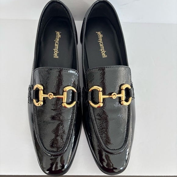Jeffrey Campbell Addie Bit Black Patent Leather Loafer 9 - Picture 7 of 12